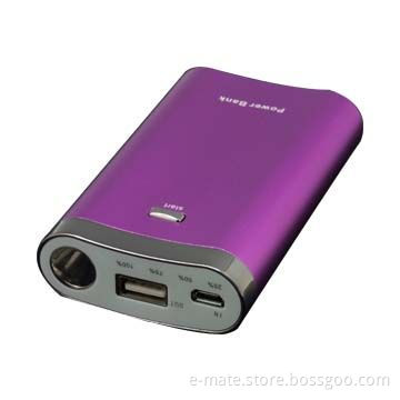 Portable aluminum power bank for tablets and smartphones with torch, various colors are available